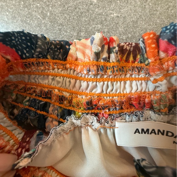 Amanda Uprichard Sorella Floral Smocked Tiered Mini Dress Seville Florescence S - Picture 9 of 13